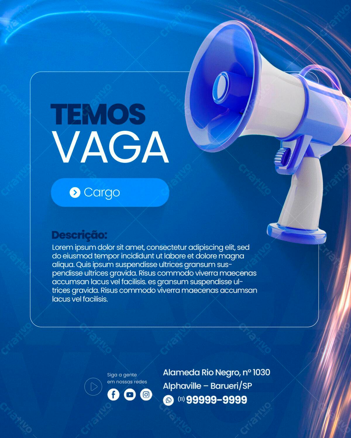 Flyer Vagas de Emprego PSD Editável
