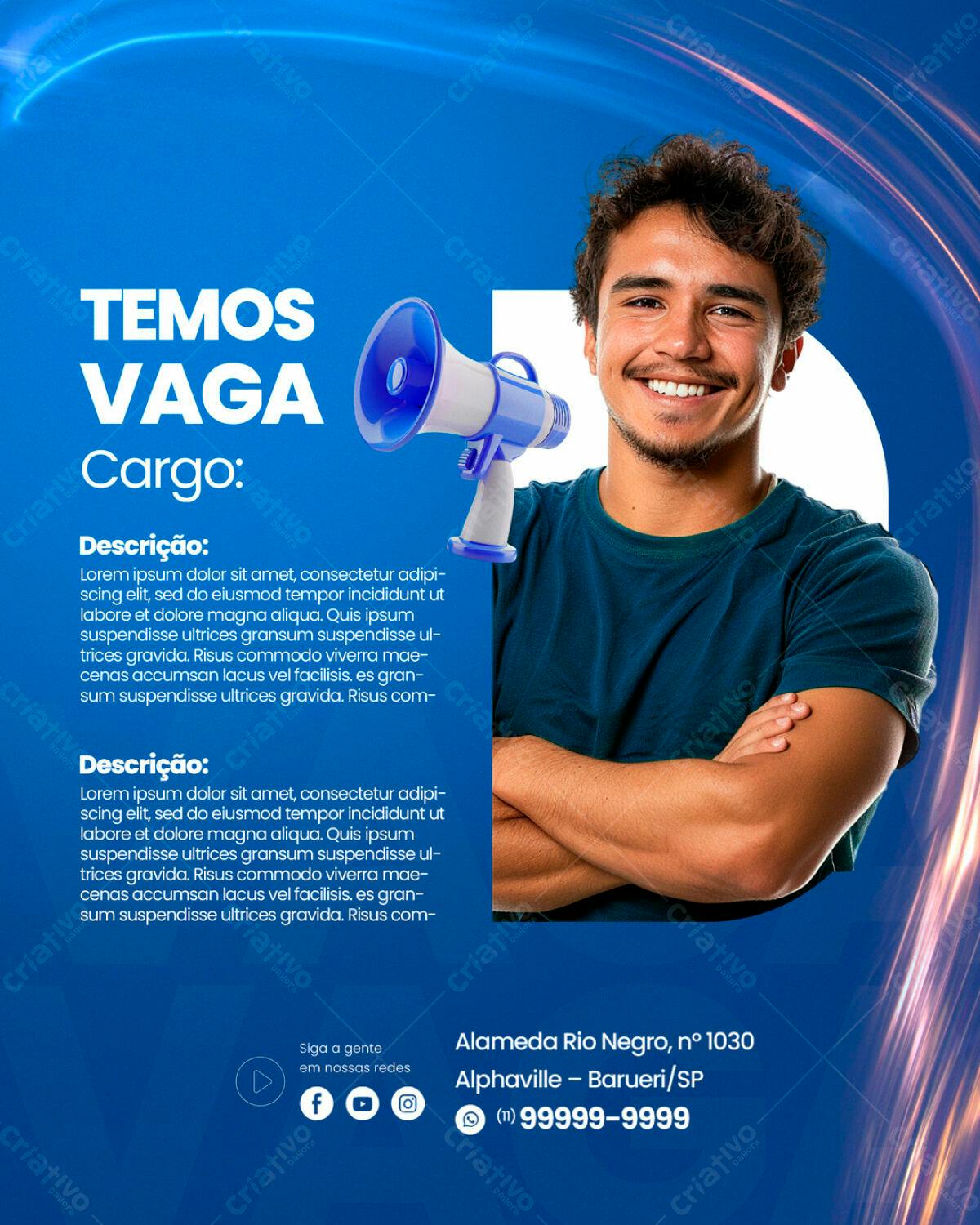 Flyer Vaga de Emprego PSD Editável