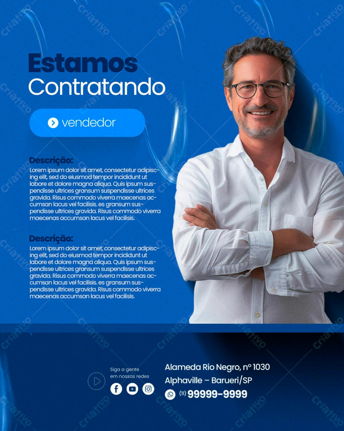 Postagem Vagas Emprego PSD Editável