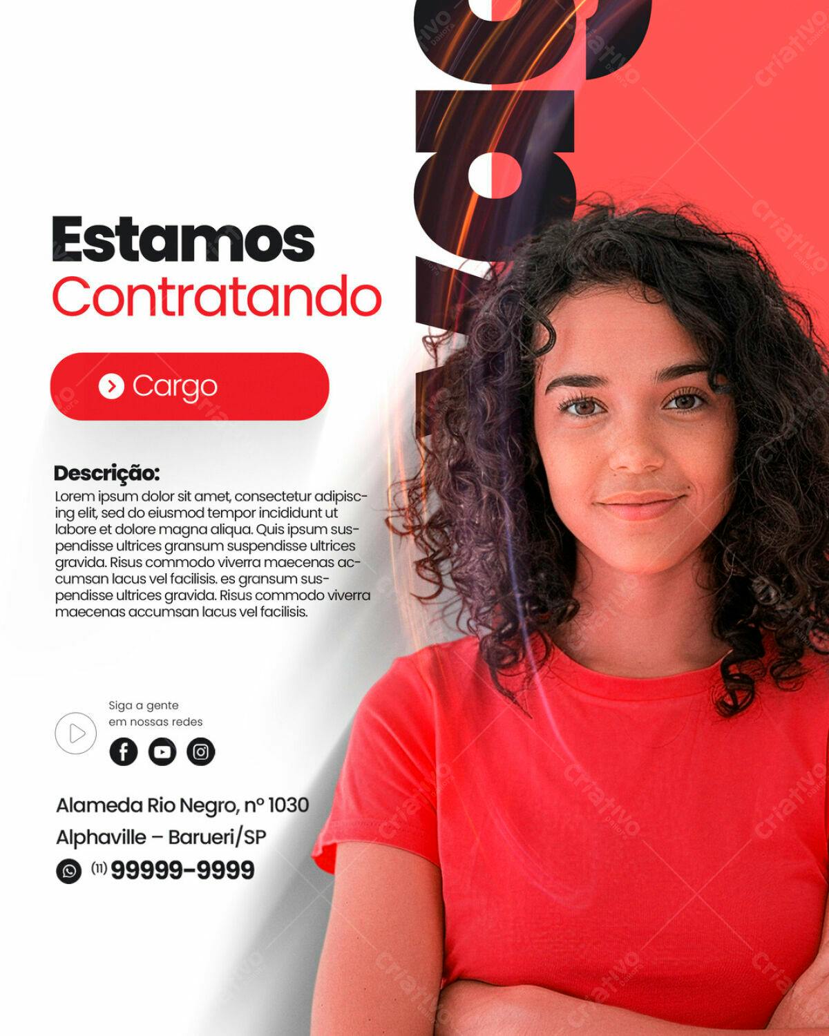 Postagem Vagas de Emprego PSD Editável