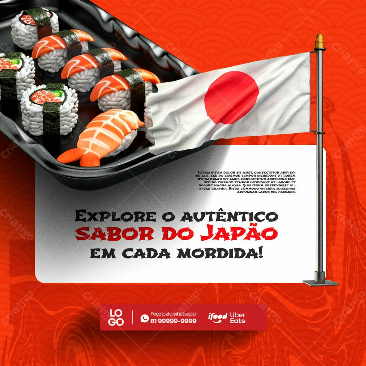 Flyer para Delivery de Sushi PSD Editável
