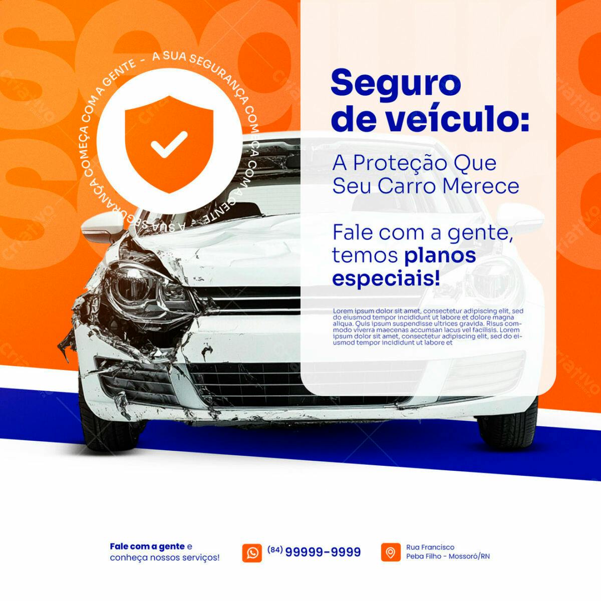 Flyer Seguro de Veículo PSD Editável