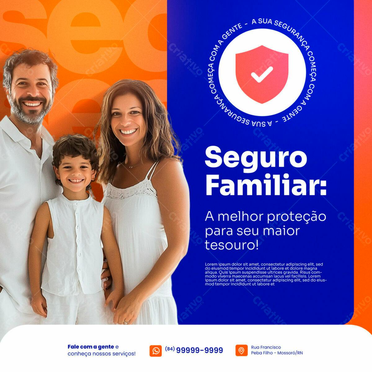 Flyer Seguro Familiar PSD Editável