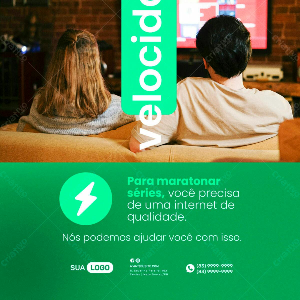 Flyer para Propaganda de Internet de Alta Velocidade PSD Editável