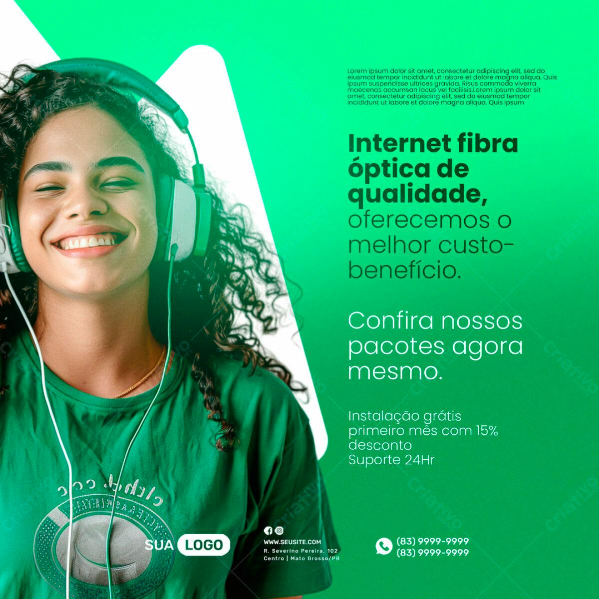 Flyer Internet Fibra Ótica PSD Editável