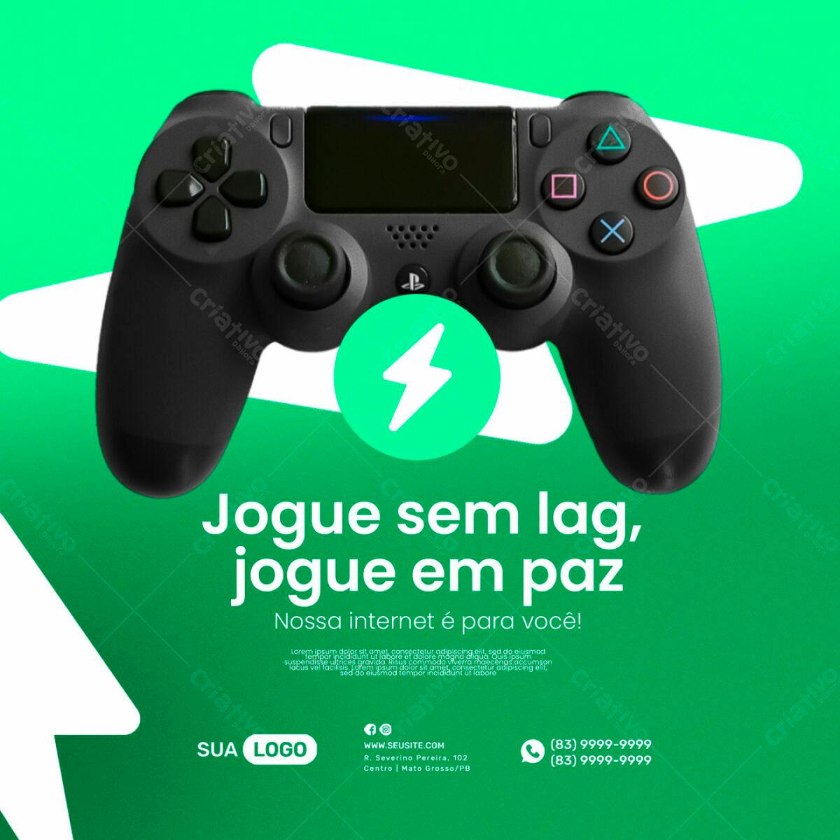 Flyer para Propaganda de Internet Gamer PSD Editável