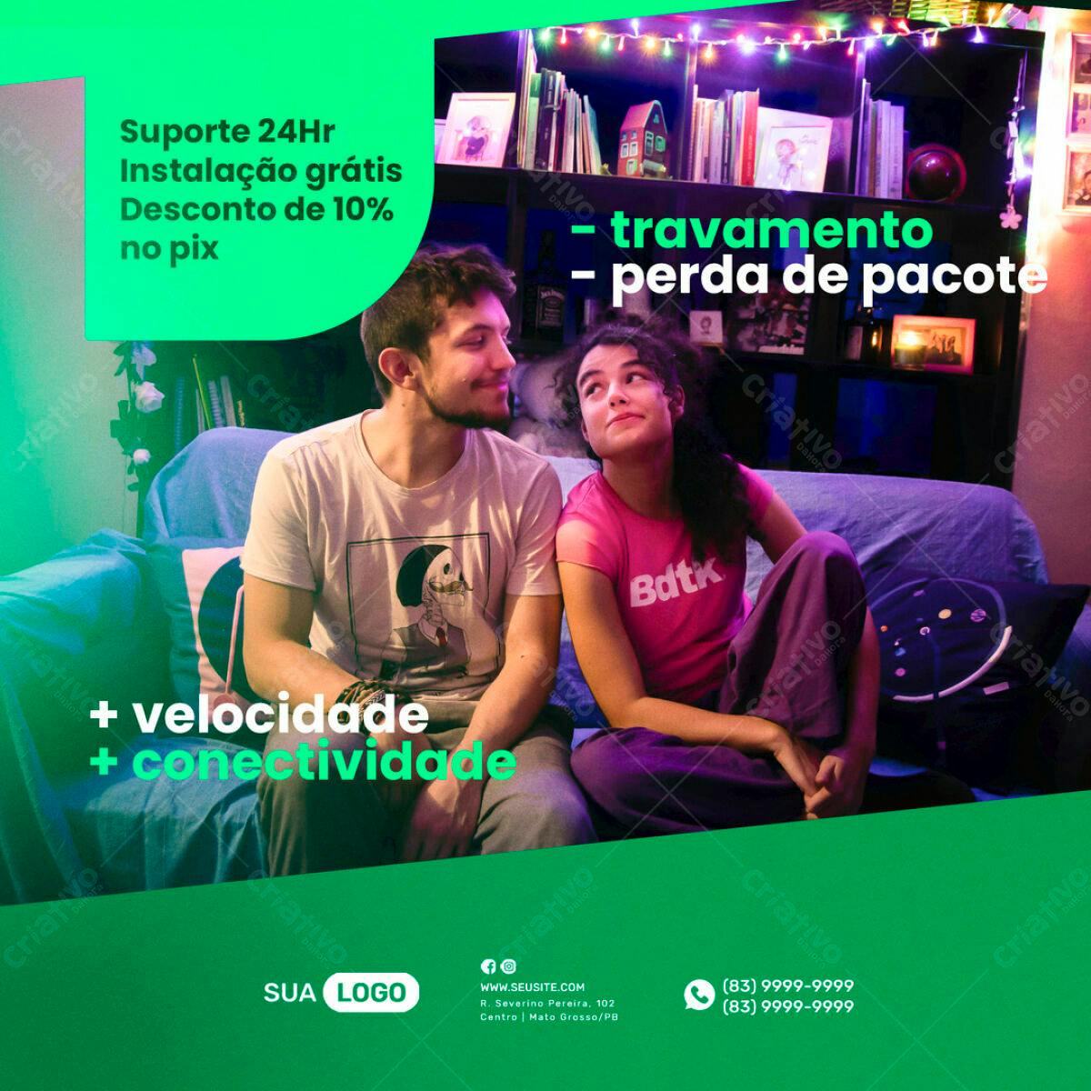 Post para Internet de Alta Velocidade PSD Editável