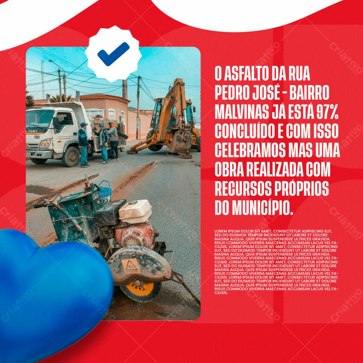 Flyer Obras Públicas Municipais PSD Editável