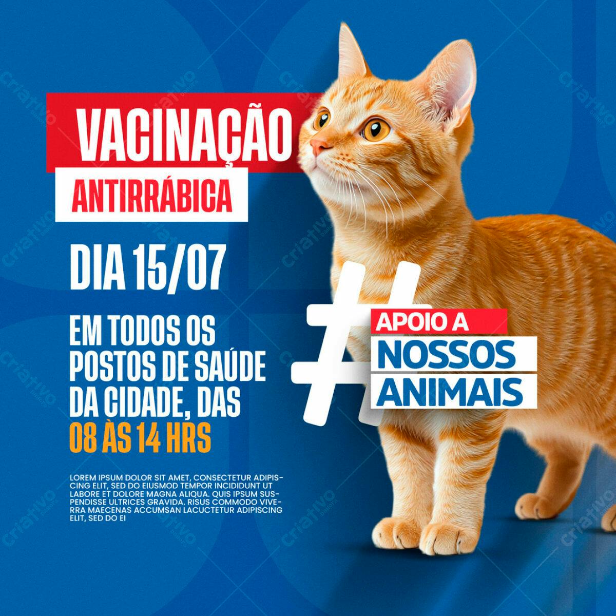 Flyer Vacinação Antirrábica PSD Editável
