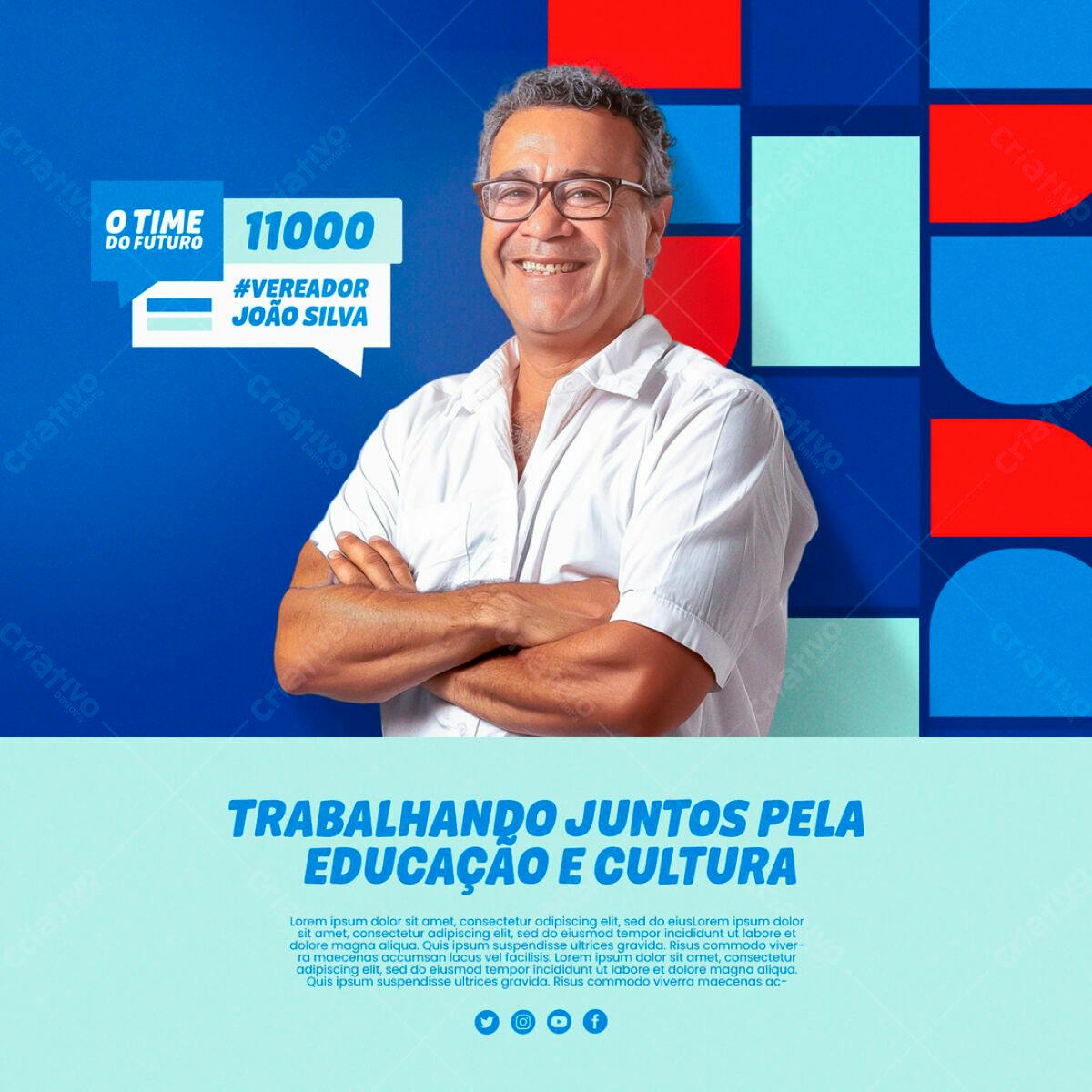 Postagem para Candidato João Silva PSD Editável