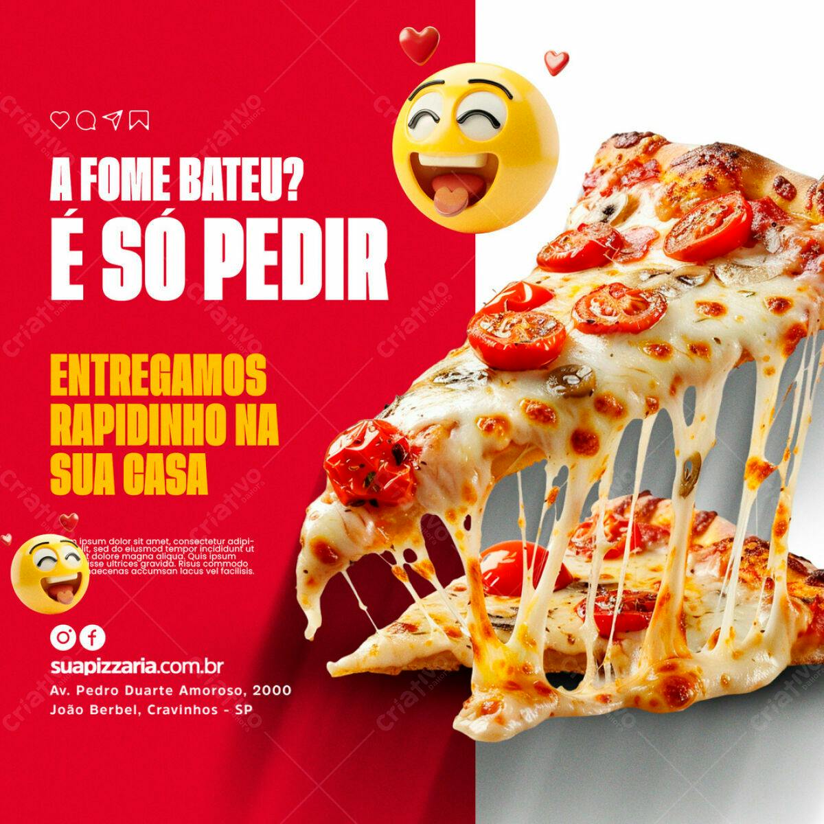 Flyer para Pizzaria PSD Editável