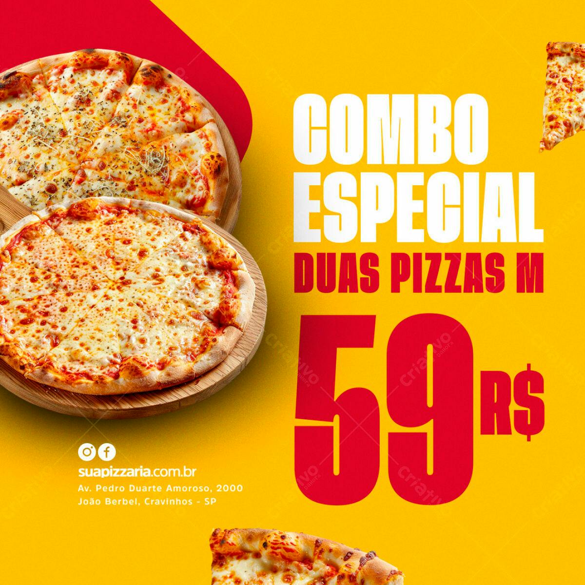 Flyer para Promoção de Pizza PSD Editável