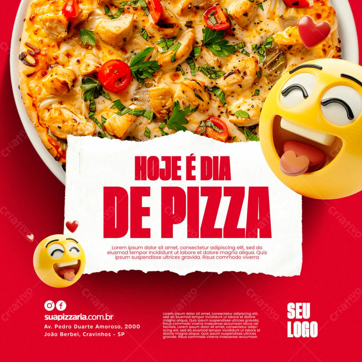 Flyer Dia da Pizza PSD Editável