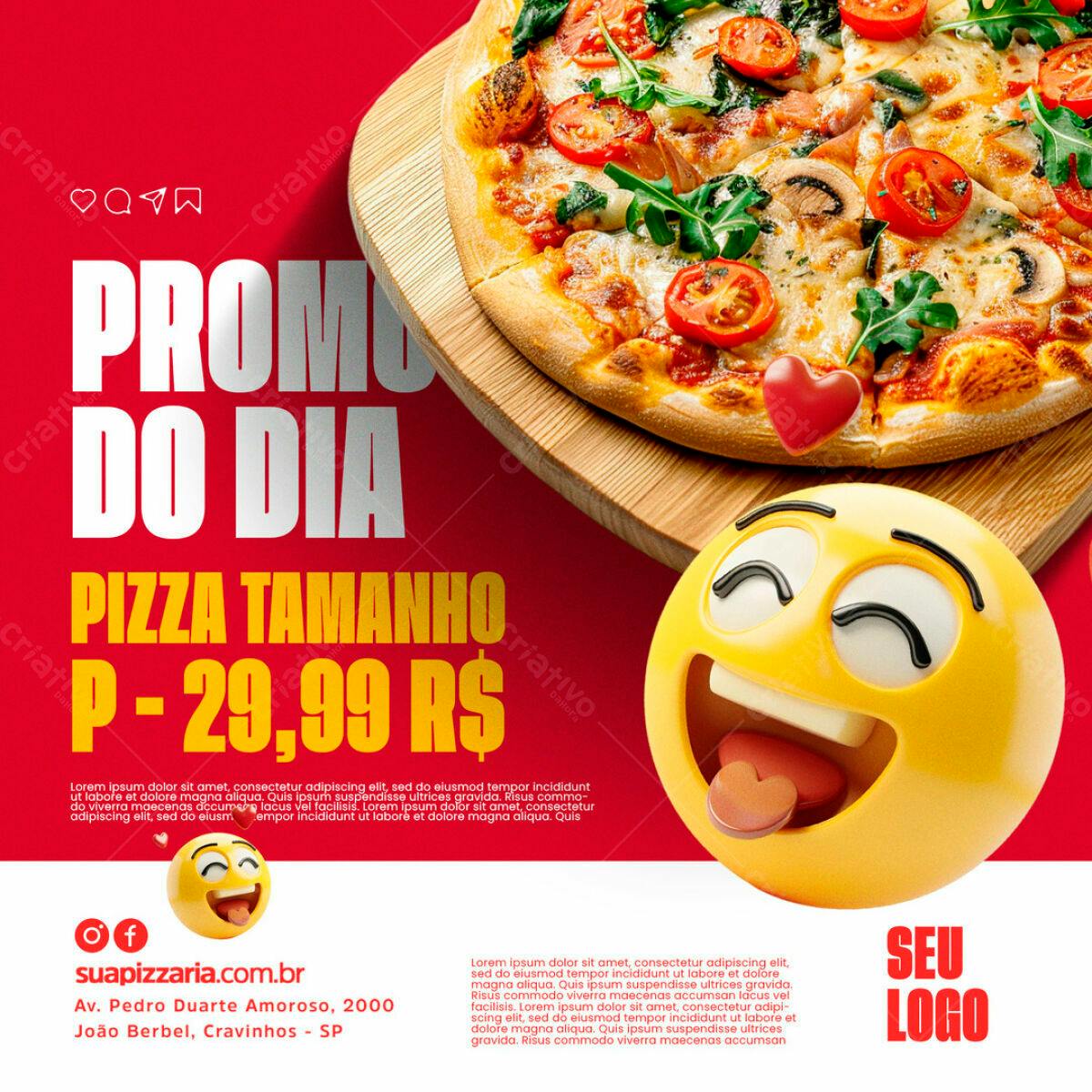 Flyer Promoção Pizza R$29,99 PSD Editável