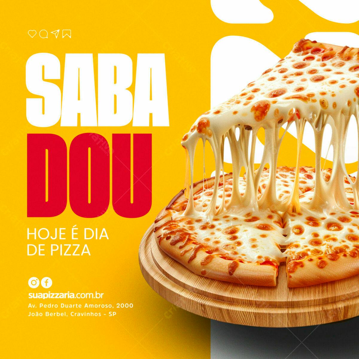 Post para Redes Sociais Dia da Pizza PSD Editável