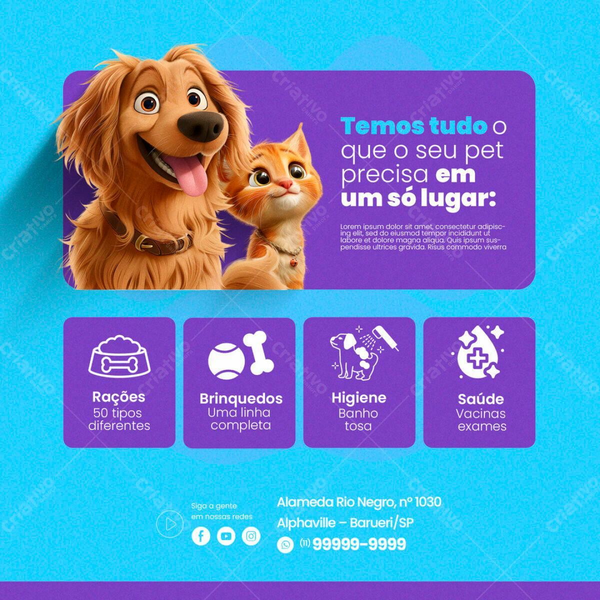 Flyer Pet Shop PSD Editável