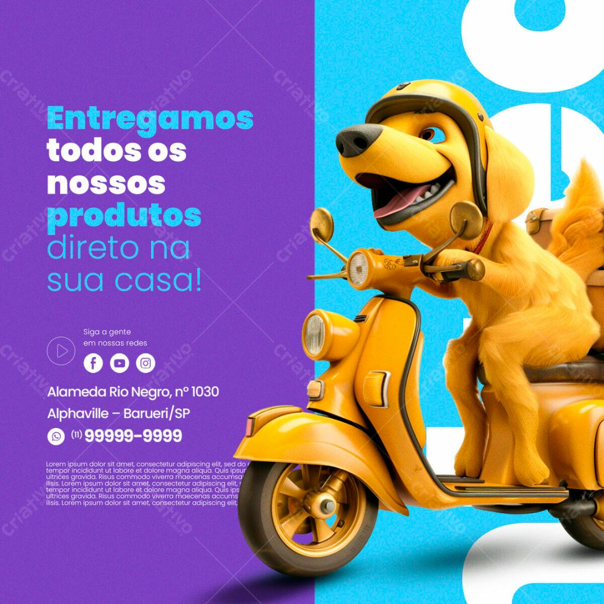 Flyer Entrega a Domicílio PSD Editável