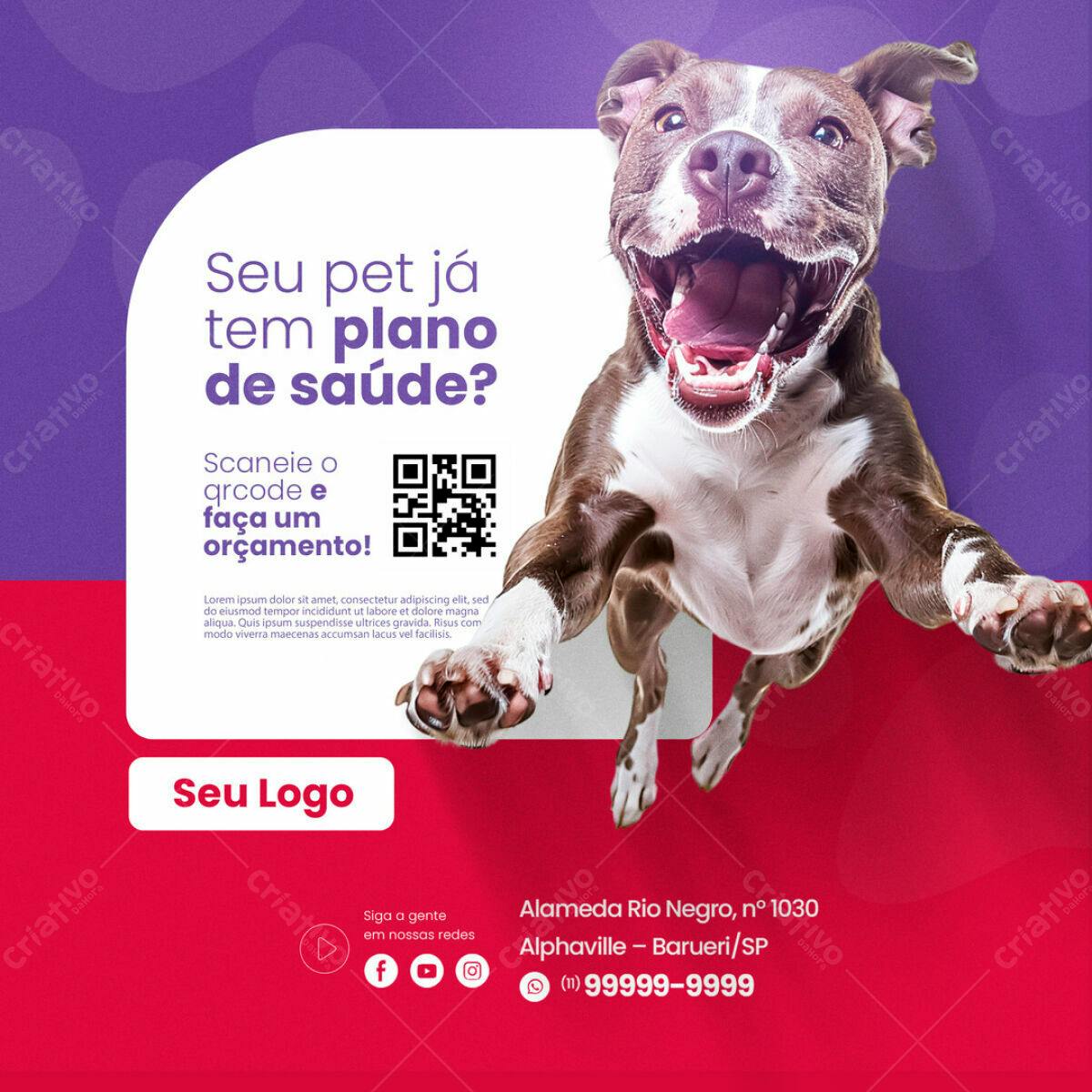 Flyer para Plano de Saúde Pet PSD Editável
