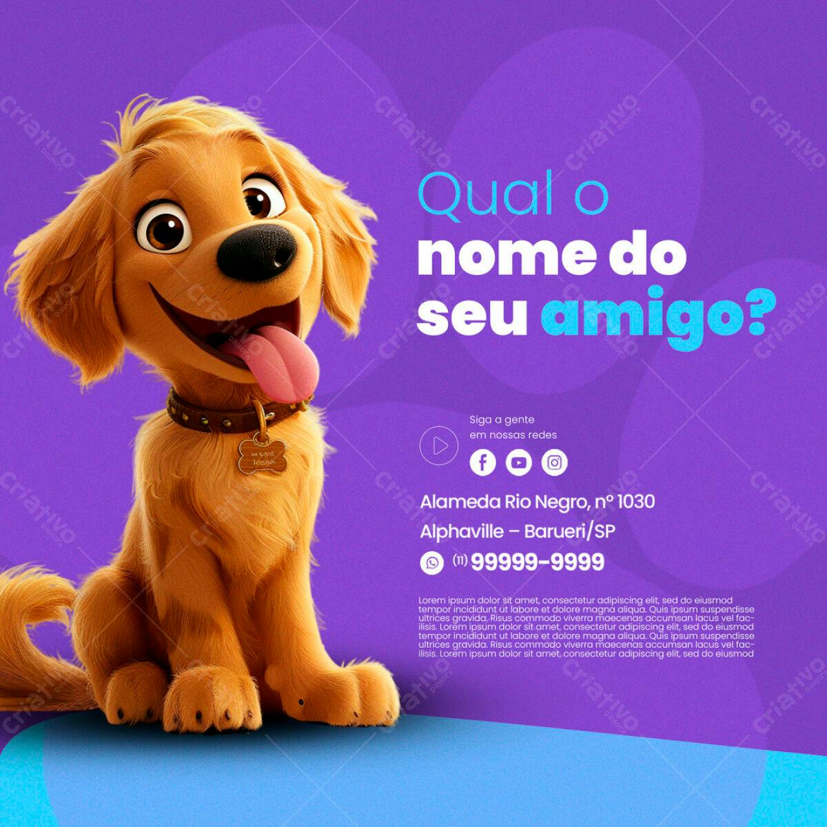 Postagem Redes Sociais Cachorro PSD Editável
