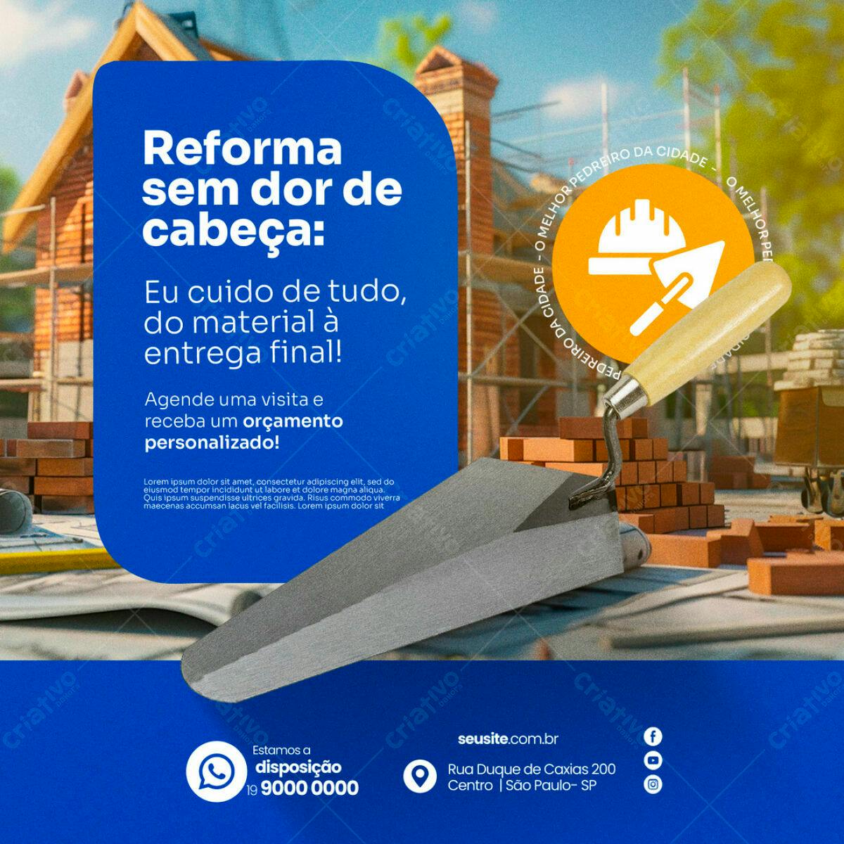 Flyer para Reforma de Imóveis PSD Editável