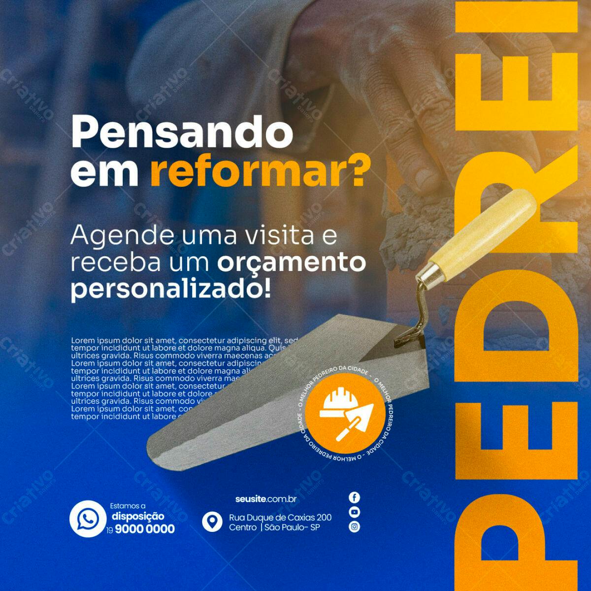 Flyer para Reforma e Construção PSD Editável