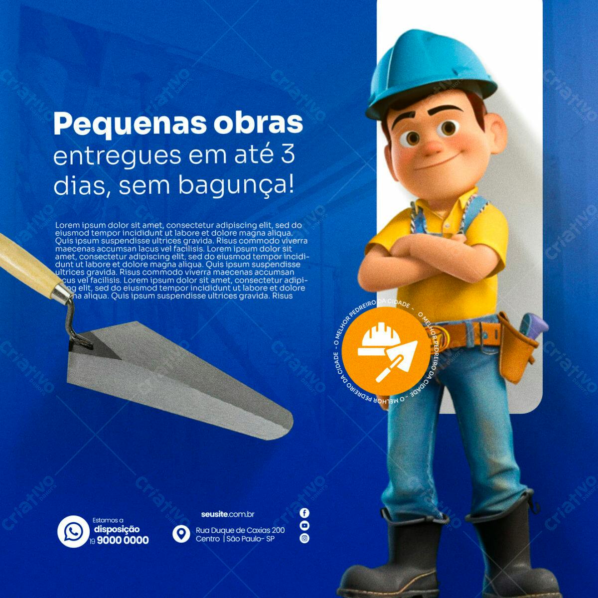 Flyer para Pequenas Obras PSD Editável