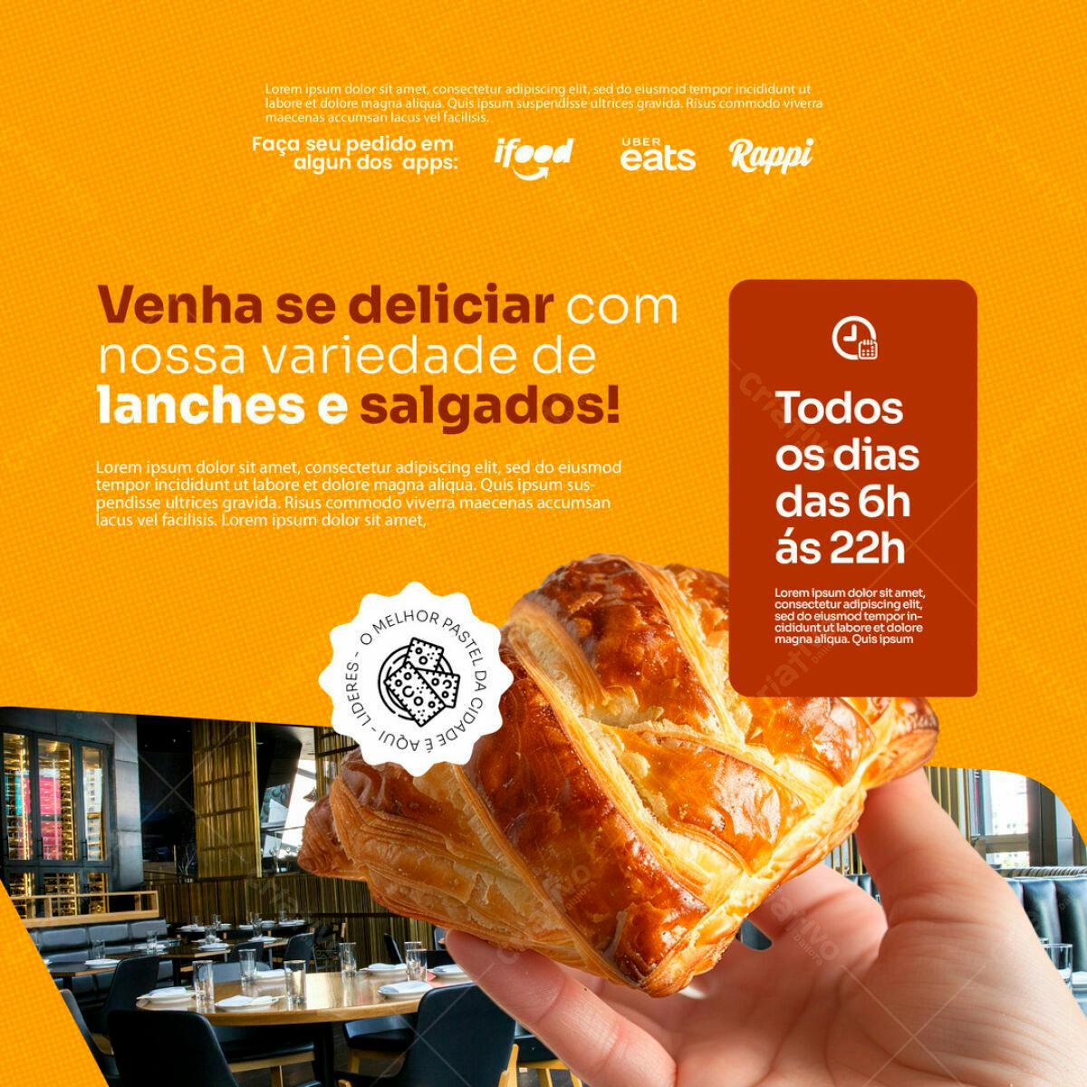 Flyer para Padaria PSD Editável