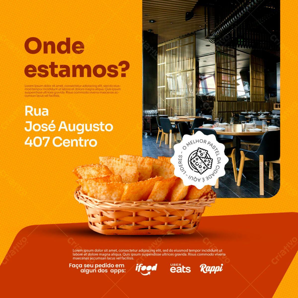 Flyer para Restaurante de Pastel PSD Editável
