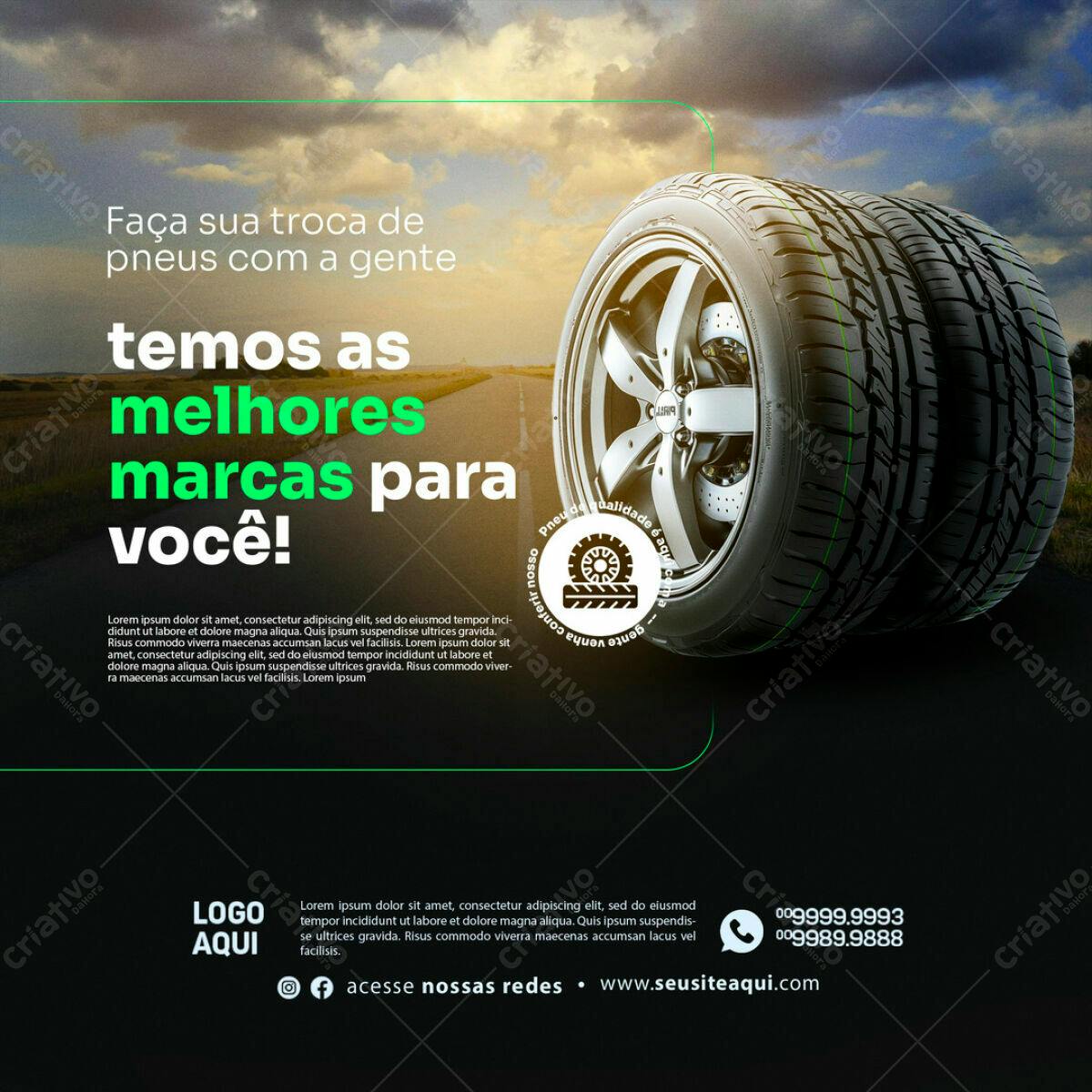 Flyer Troca de Pneus PSD Editável