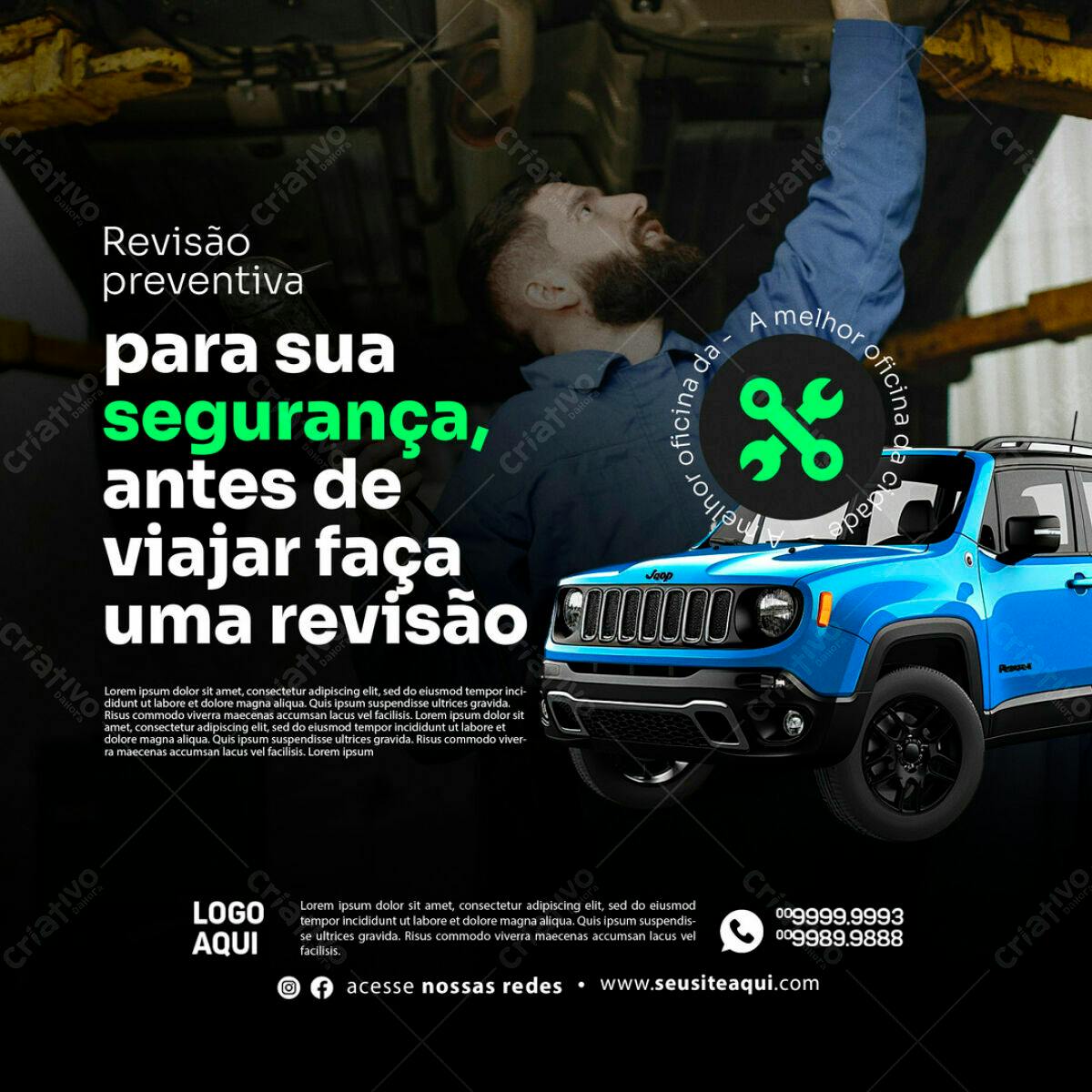Postagem Instagram Revisão de Carro PSD Editável