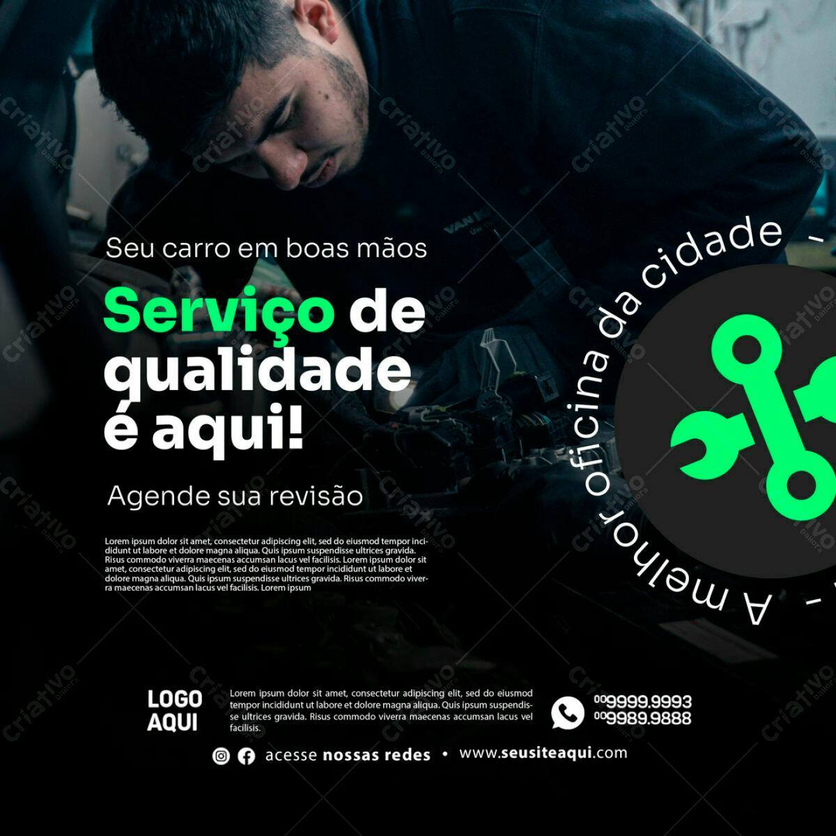 Postagem para Oficina Mecânica PSD Editável