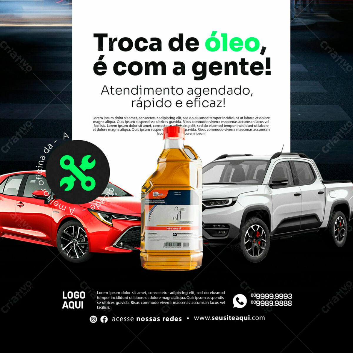 Flyer Troca de Óleo PSD Editável