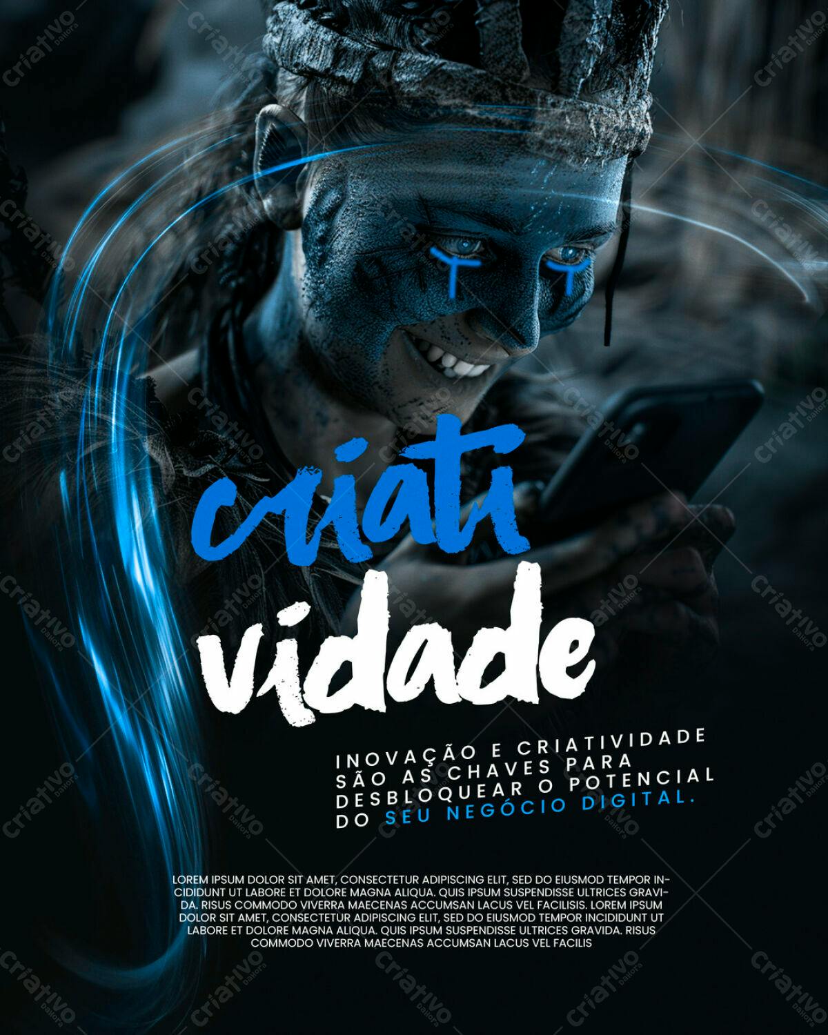 Flyer Criatividade Negócios Digitais PSD Editável