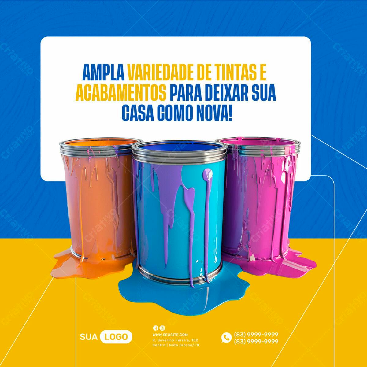 Flyer para Reforma e Pintura de Casa PSD Editável