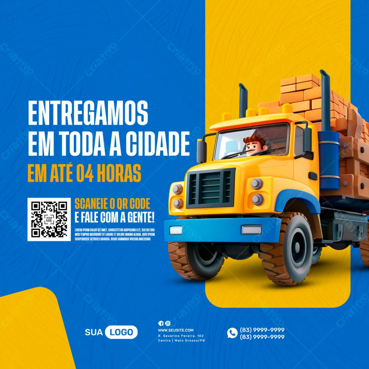 Flyer Entrega Rápida PSD Editável