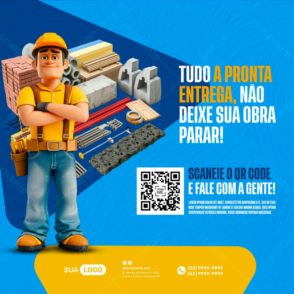 Flyer para Construção PSD Editável
