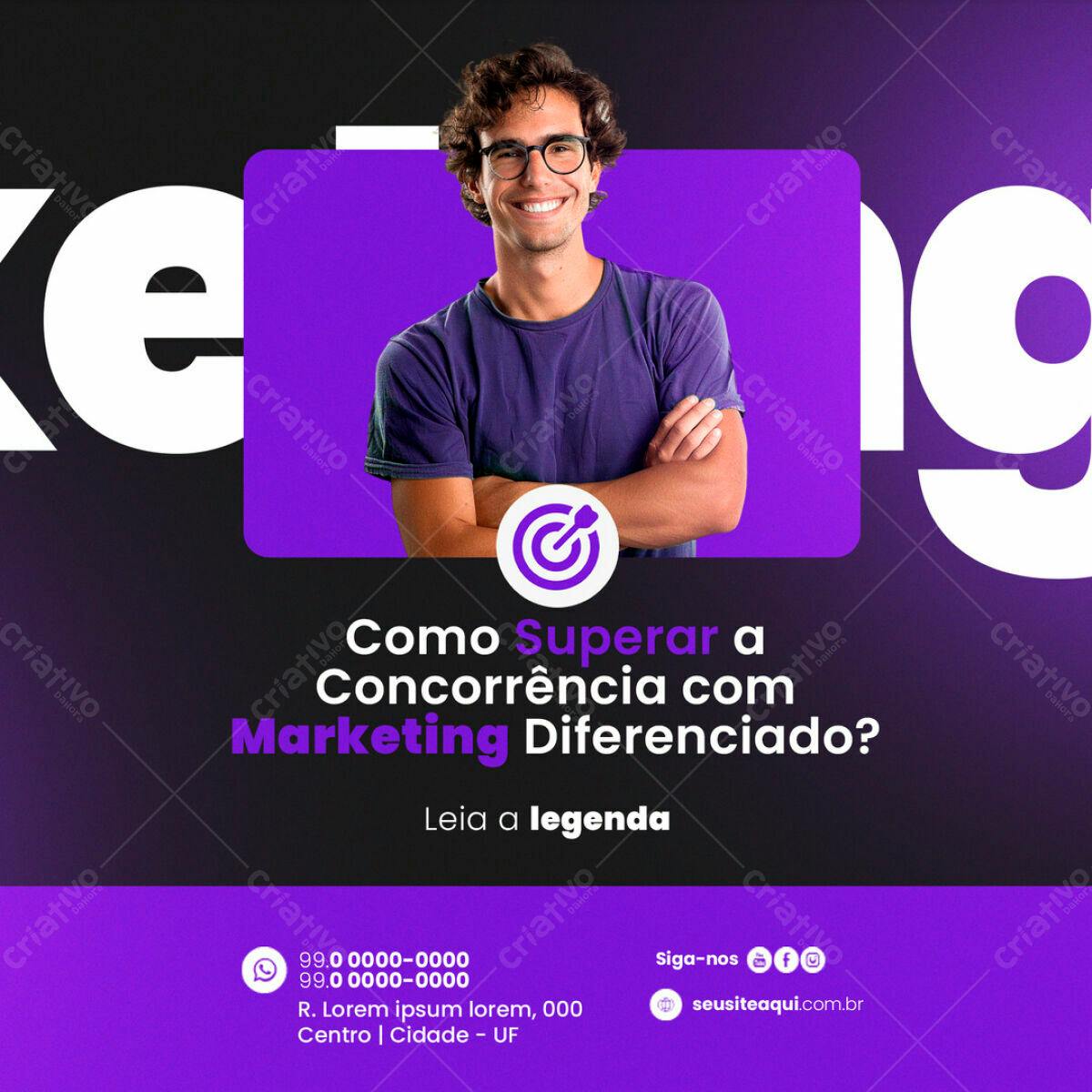 Postagem Instagram Marketing Diferenciado PSD Editável