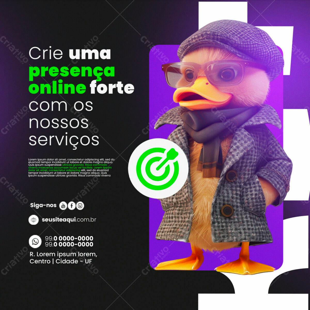 Flyer Presença Online Forte PSD Editável