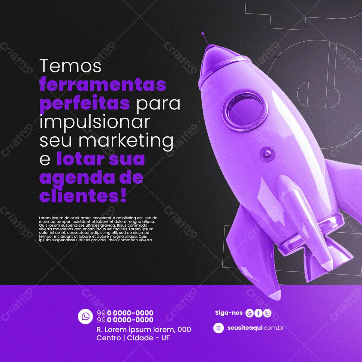 Post para Marketing e Vendas PSD Editável
