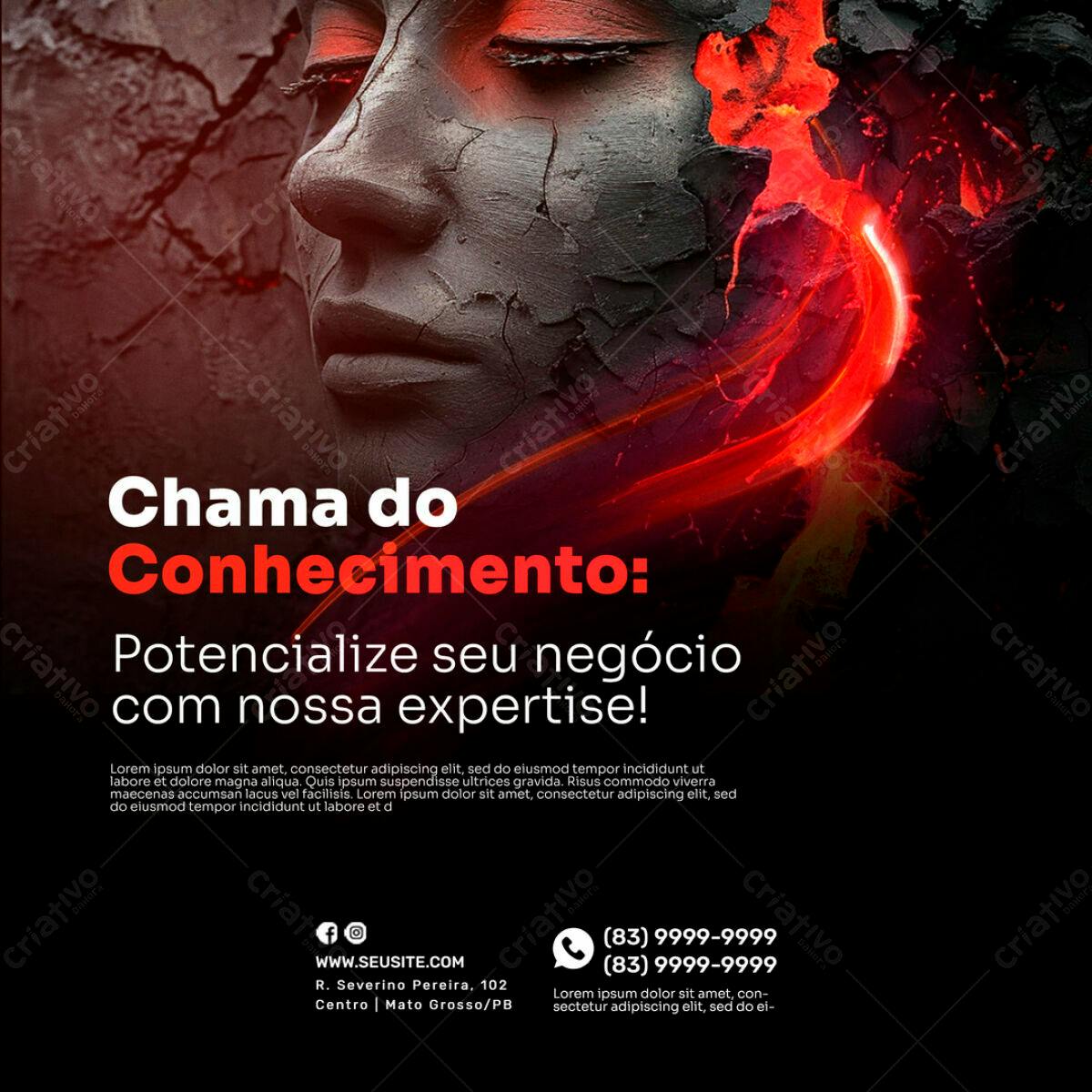 Flyer Chamado do Conhecimento PSD Editável