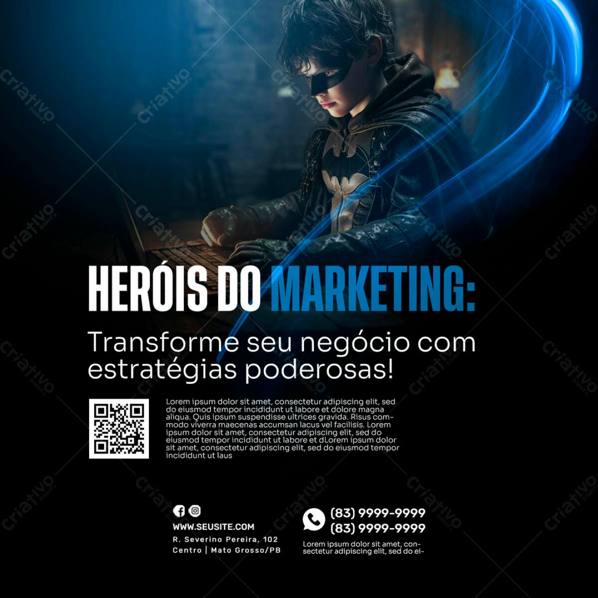 Flyer Herói do Marketing PSD Editável