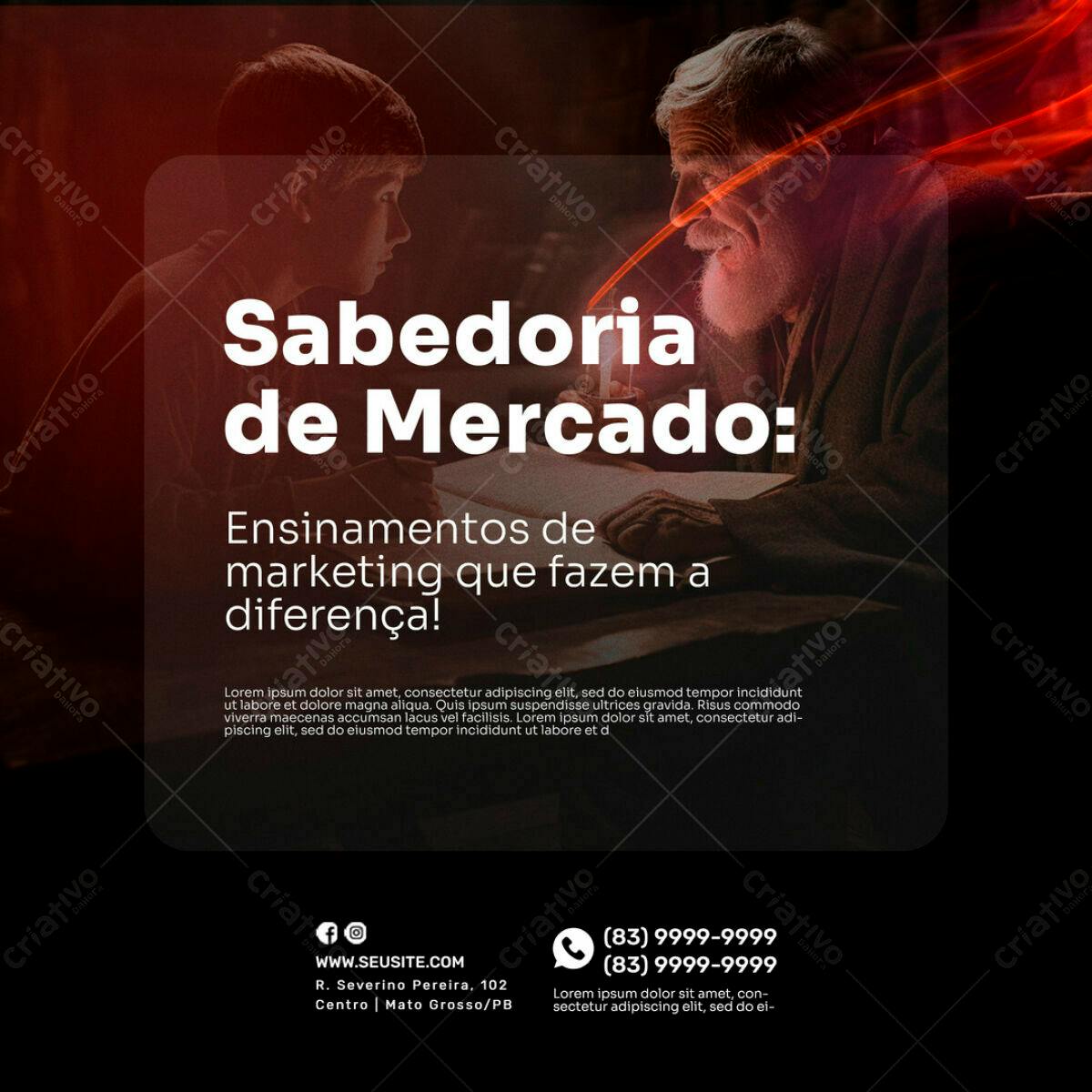 Post para Sabedoria de Mercado PSD Editável