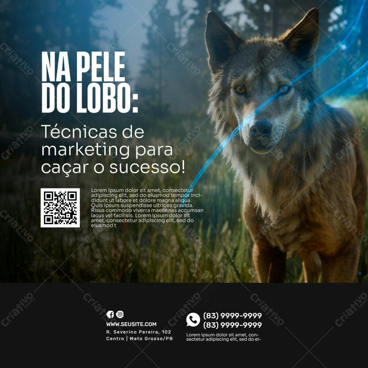 Flyer Marketing para Caçar o Sucesso PSD Editável