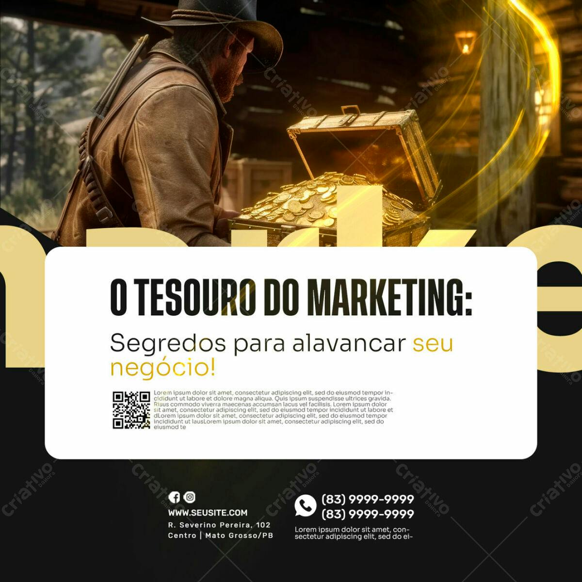 Flyer Marketing Segredos para Negócios PSD Editável
