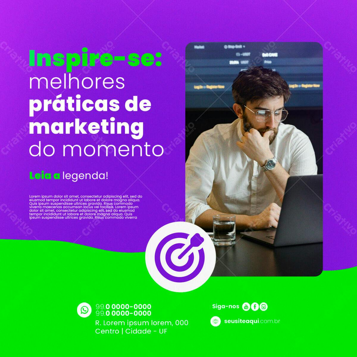 Post para Redes Sociais Marketing PSD Editável