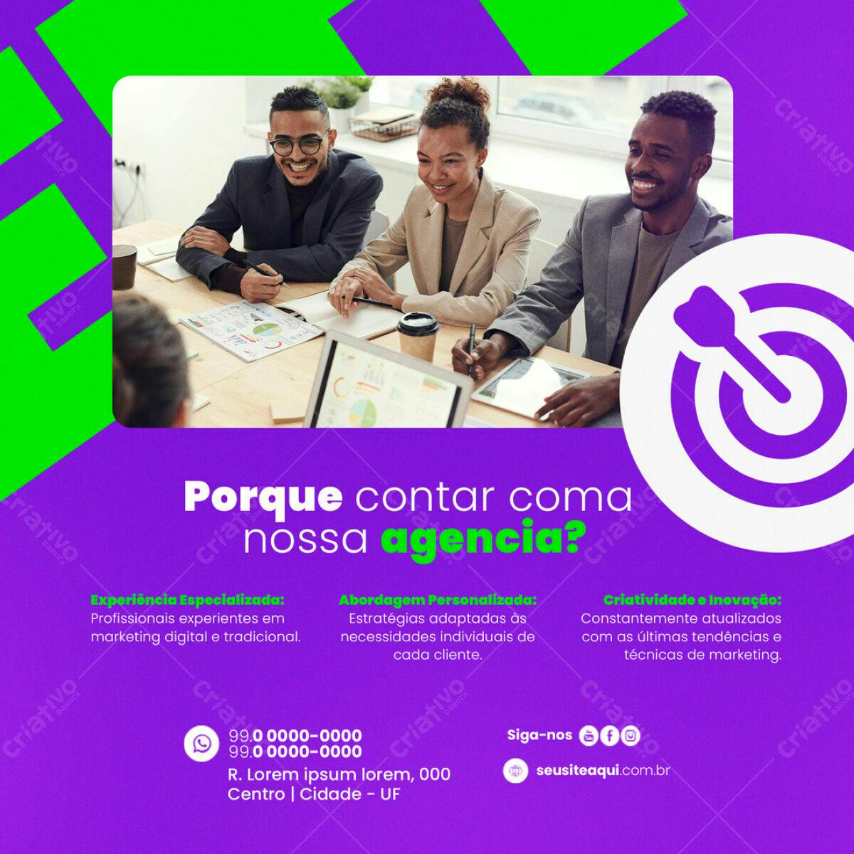 Post para Agência de Marketing PSD Editável