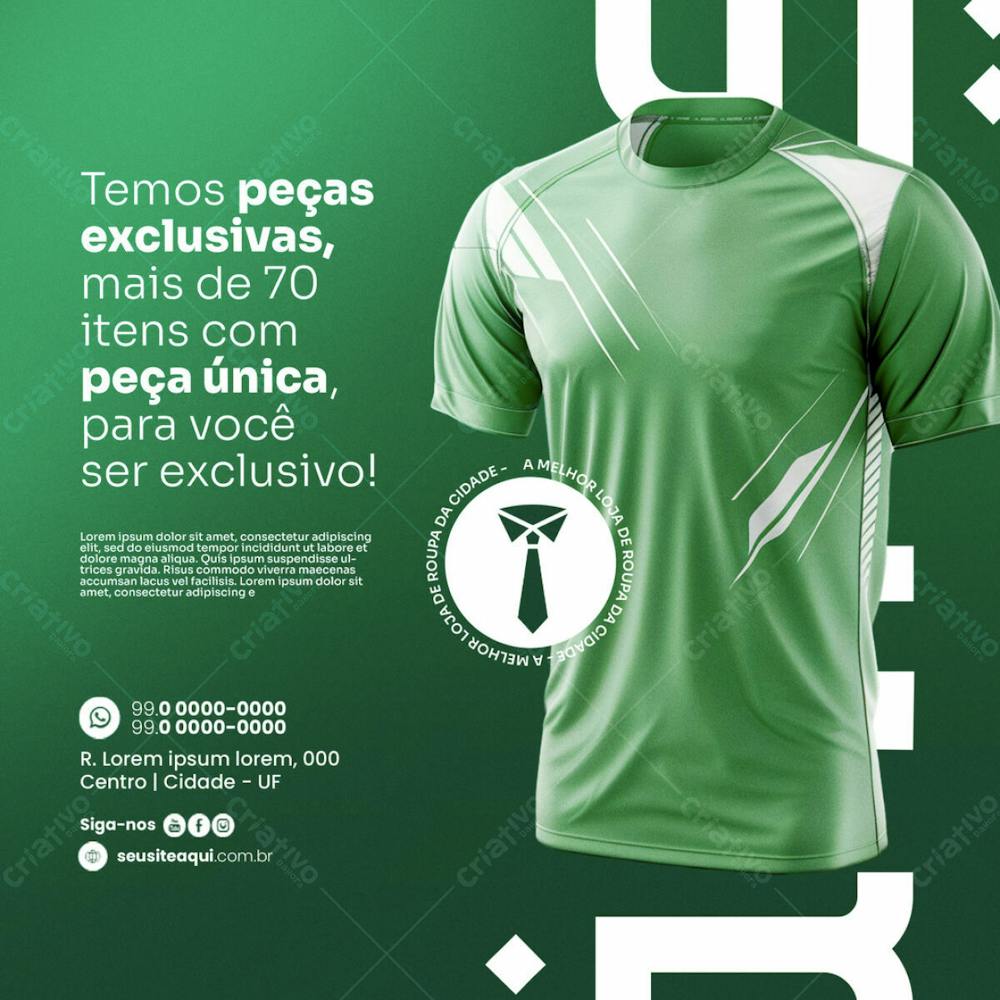 Loja De Roupas Masculina Peças Exclusivas