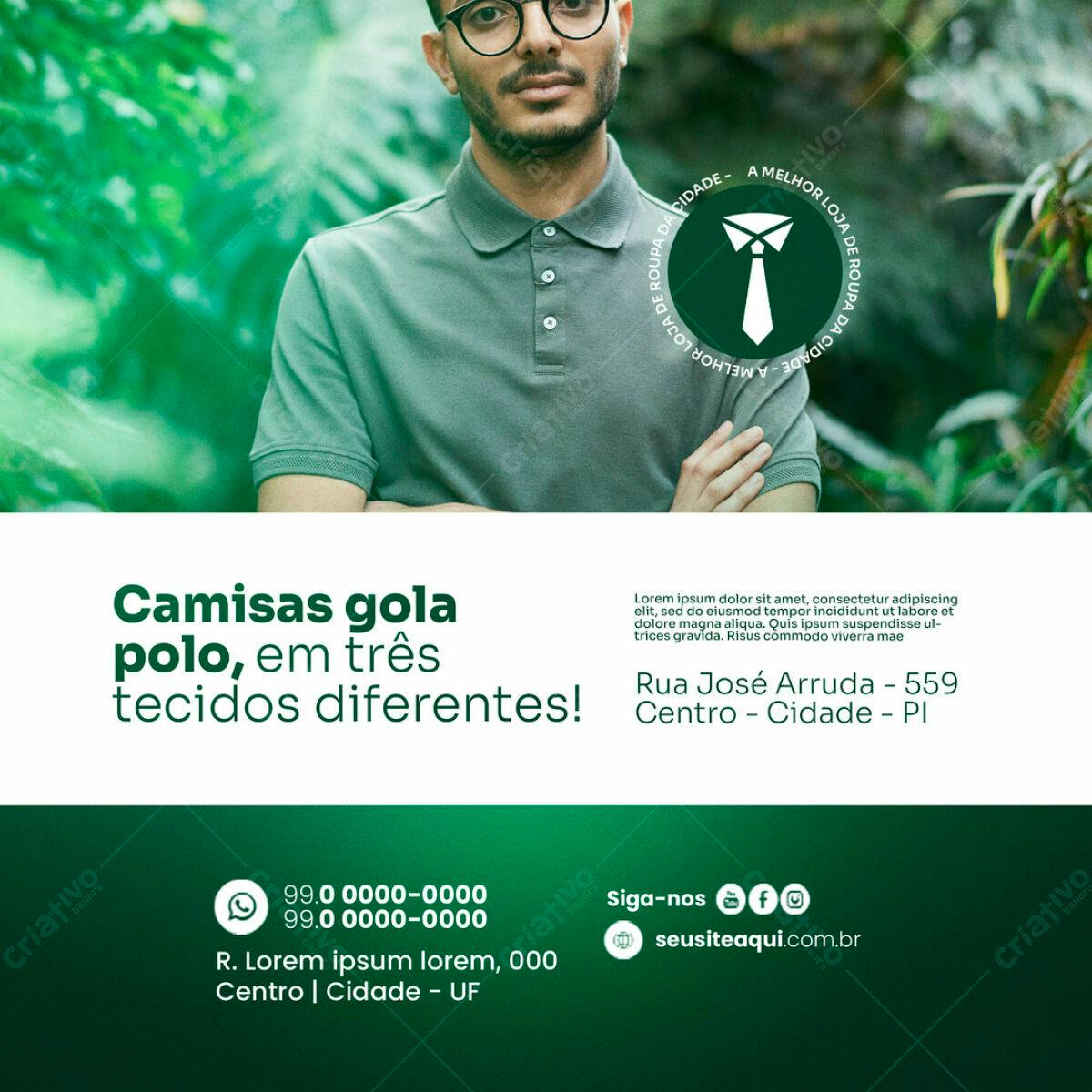 Flyer para Loja de Roupas Masculinas PSD Editável