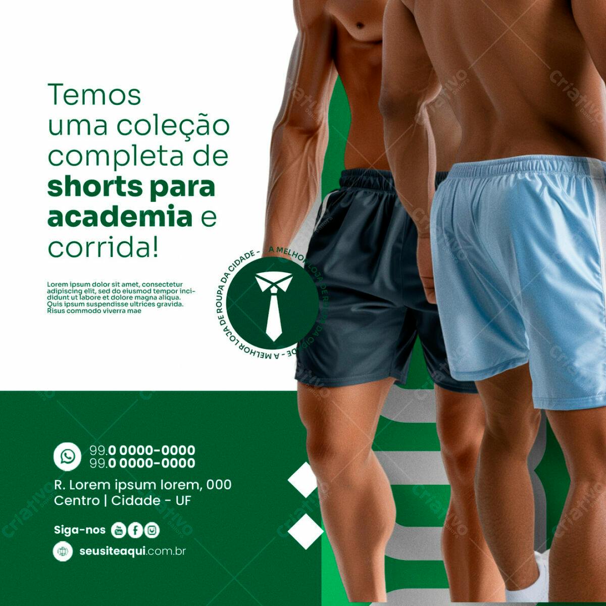 Flyer Shorts Academia e Corrida PSD Editável