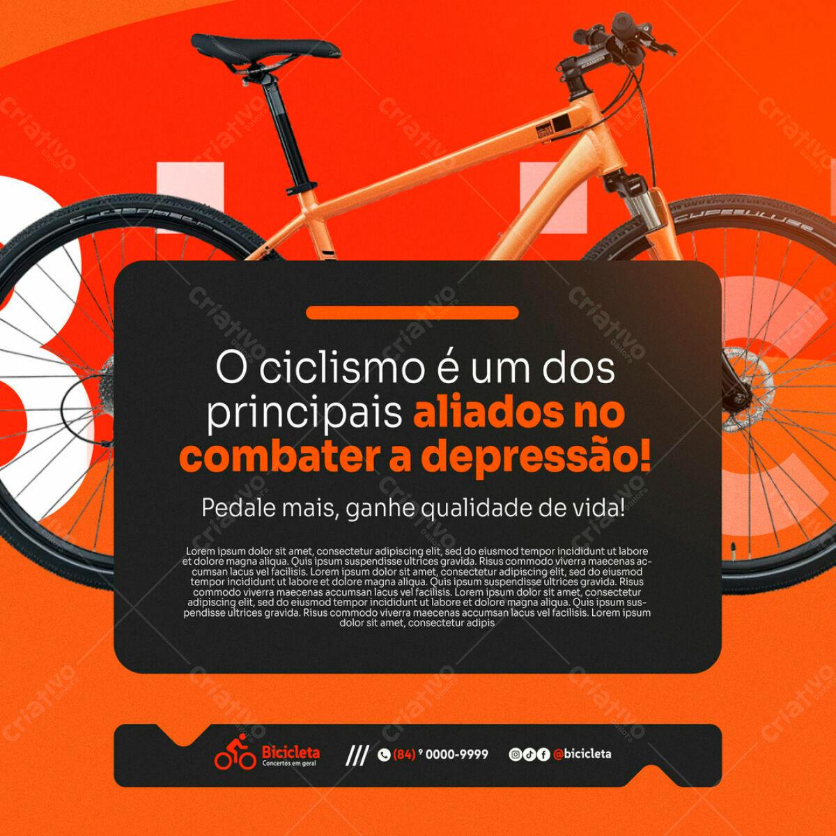 Flyer para Campanha Ciclismo Contra Depressão PSD Editável